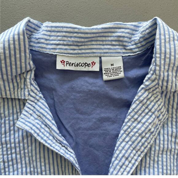 Periscope Blazer Jacket Pinstripes Preppy Light Academia Career Coastal Preppy M - Picture 3 of 8